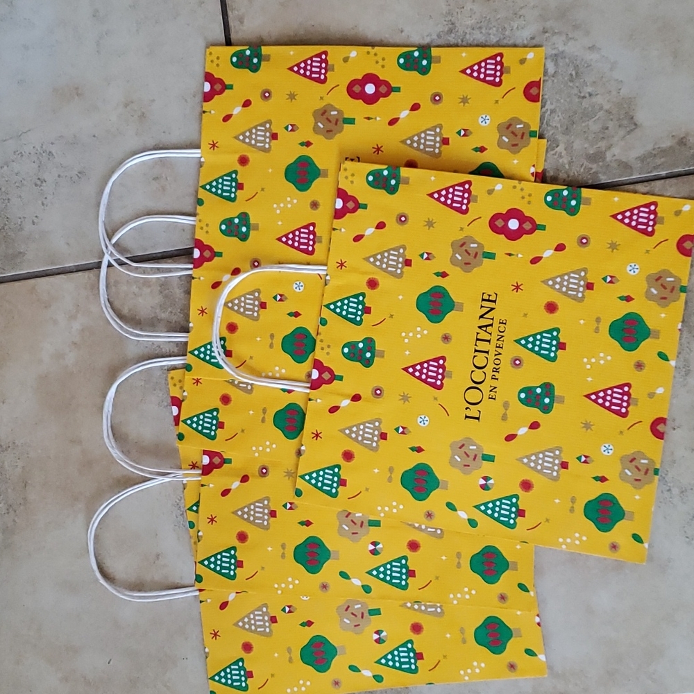 (5) L'Occitane paper shopping bags